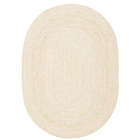 Safavieh 4 x 6 ft. Braided Hand Woven Oval Area Rug Gold & Ivory BRD905D-4OV